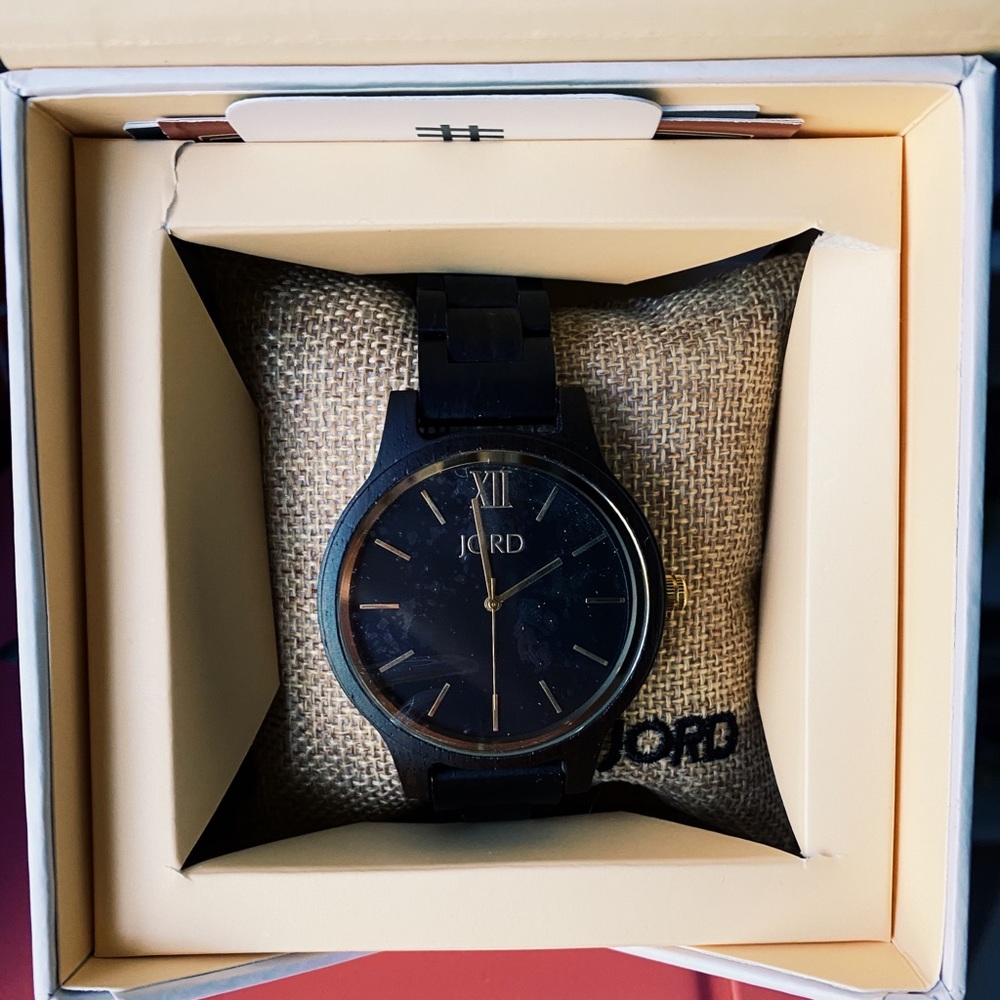 (NWT) JORD Watch Frankie Series - Ebony & Gold